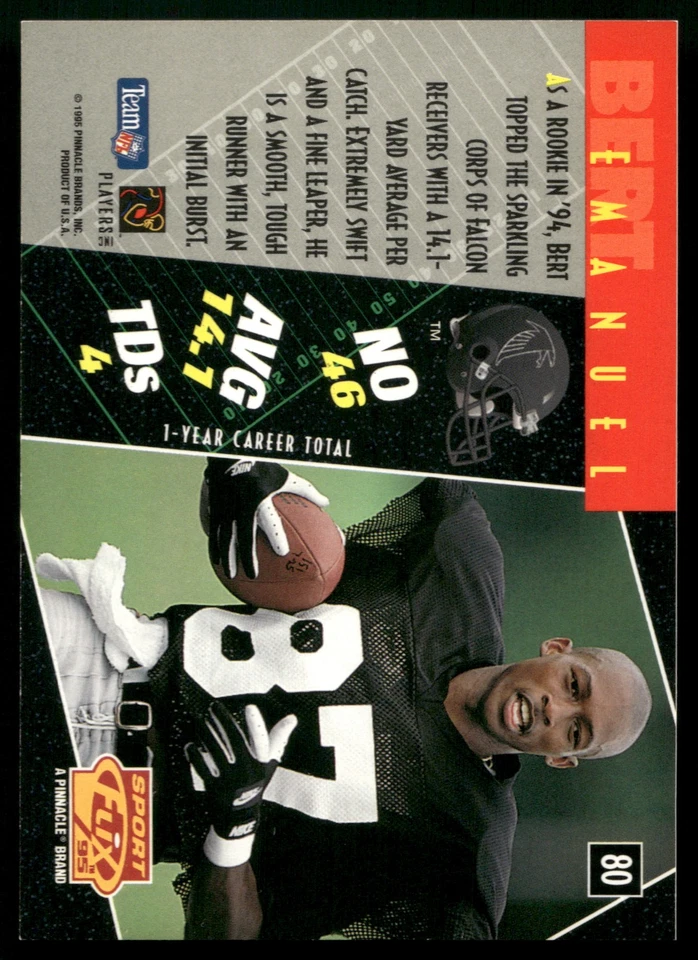 1995 Sportflix #80 Bert Emanuel - Image 2 of 2