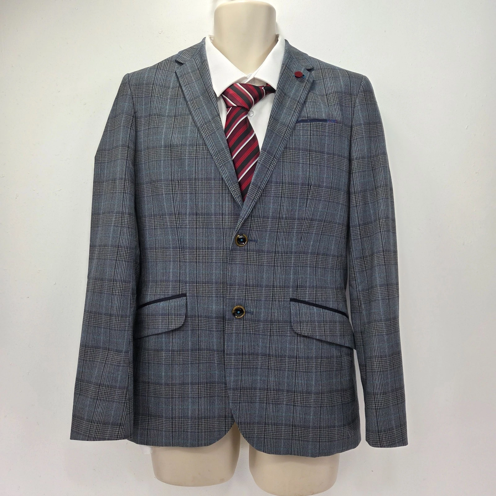 Ted Baker Blazer Blue Check Jacket UK Size 2 Small