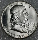 1963 Philadelphia Franklin Half Dollar 50C Business Strike 90% Silver KM#199