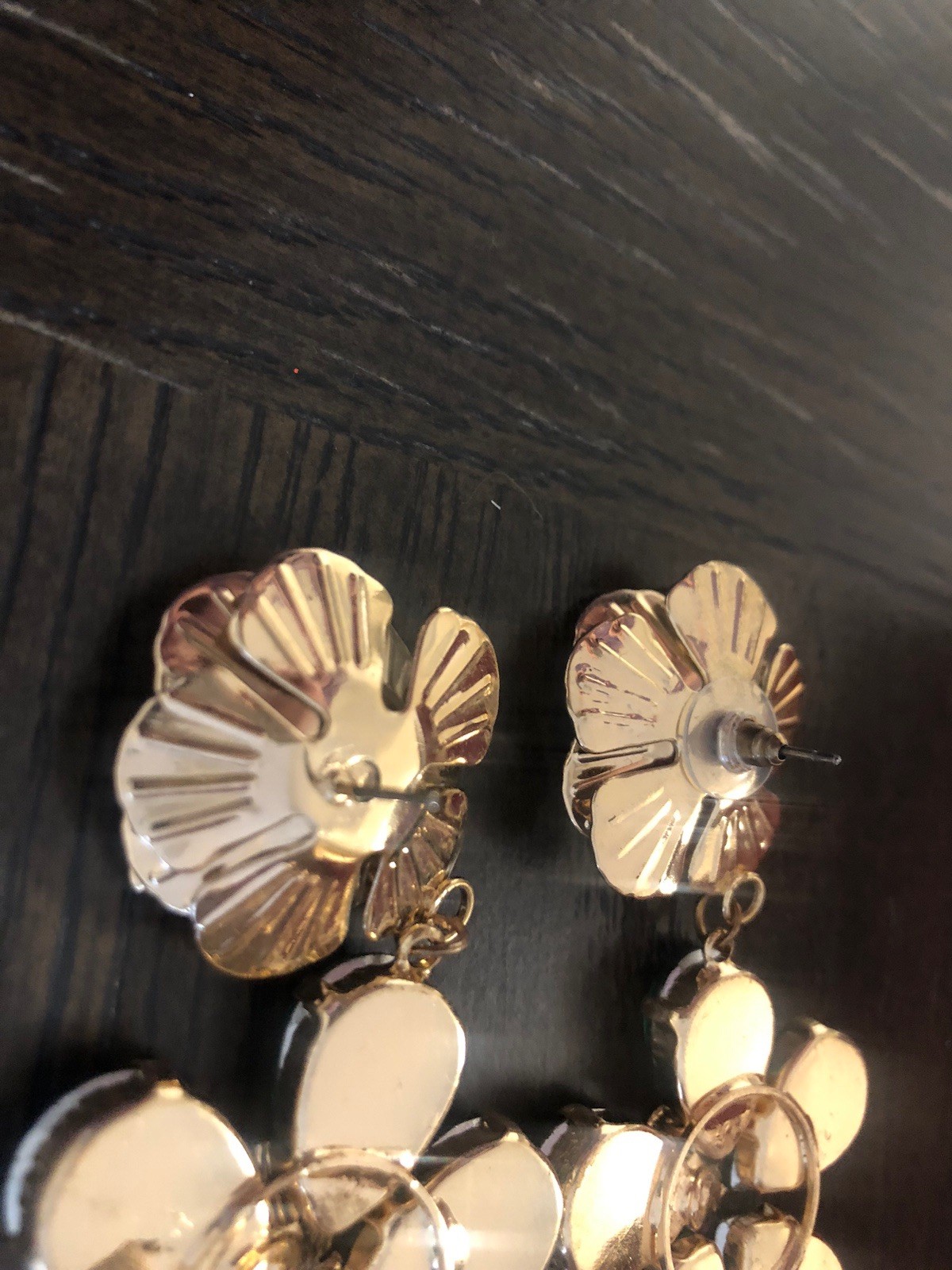 Statement Pierced Dangle Drop Earrings Flowers Bo… - image 4