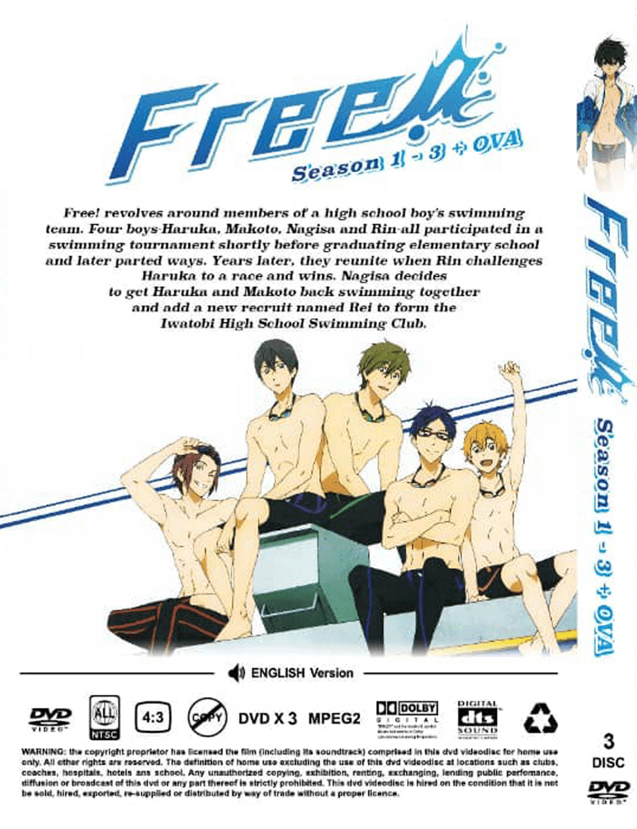DVD ANIME ~ENGLISH VERSION~ Free! Iwatobi Swim Club Season 1-3 +