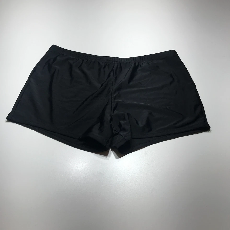 NUEVO Pantalones Cortos de Baño Negros Sólidos para Niño Pantalones de Poli Spandex Secado Rápido para Mujer Medianos Foto 2 de 4