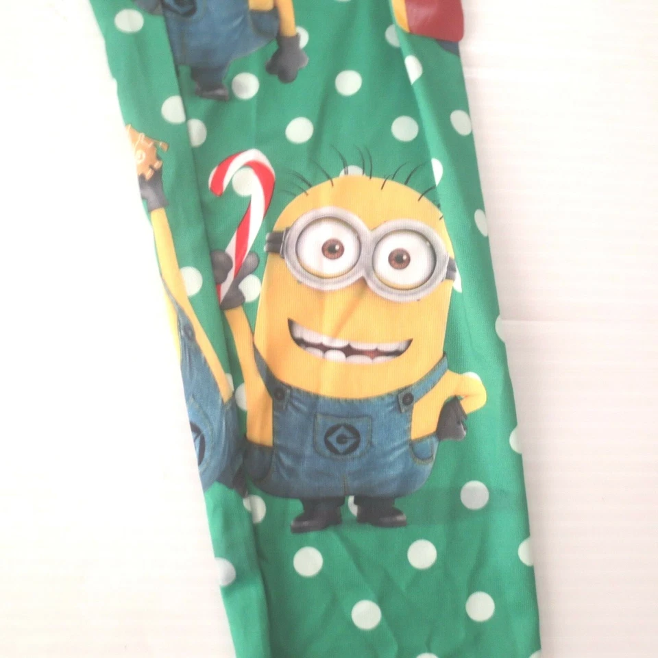 Kids Girl Christmas Minions Pajamas Pants (S) Plus Minion Christmas Cap - NEW - Image 2 of 4