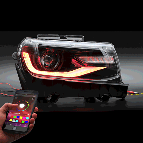 LED DRL Headlights Projector RGB Front Lamp For 2014 2015 Chevy Chevrolet Camaro - Bild 2 von 11