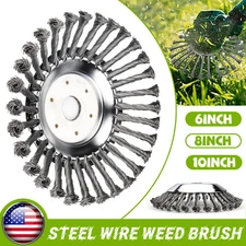 8/10" Steel Wire Weed Brush Trimmer Head Tool Wheel Garden LawnMower Grass Cuter