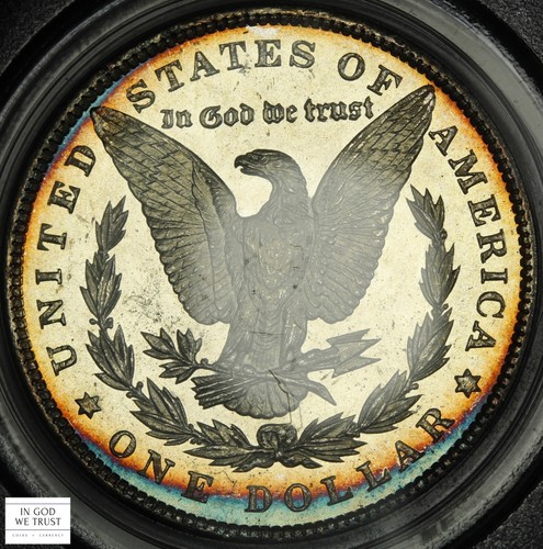 1886 Proof-Like Morgan Silver Dollar $1 PCGS MS 65 PL CAC (Toned!!!) - Picture 6 of 8