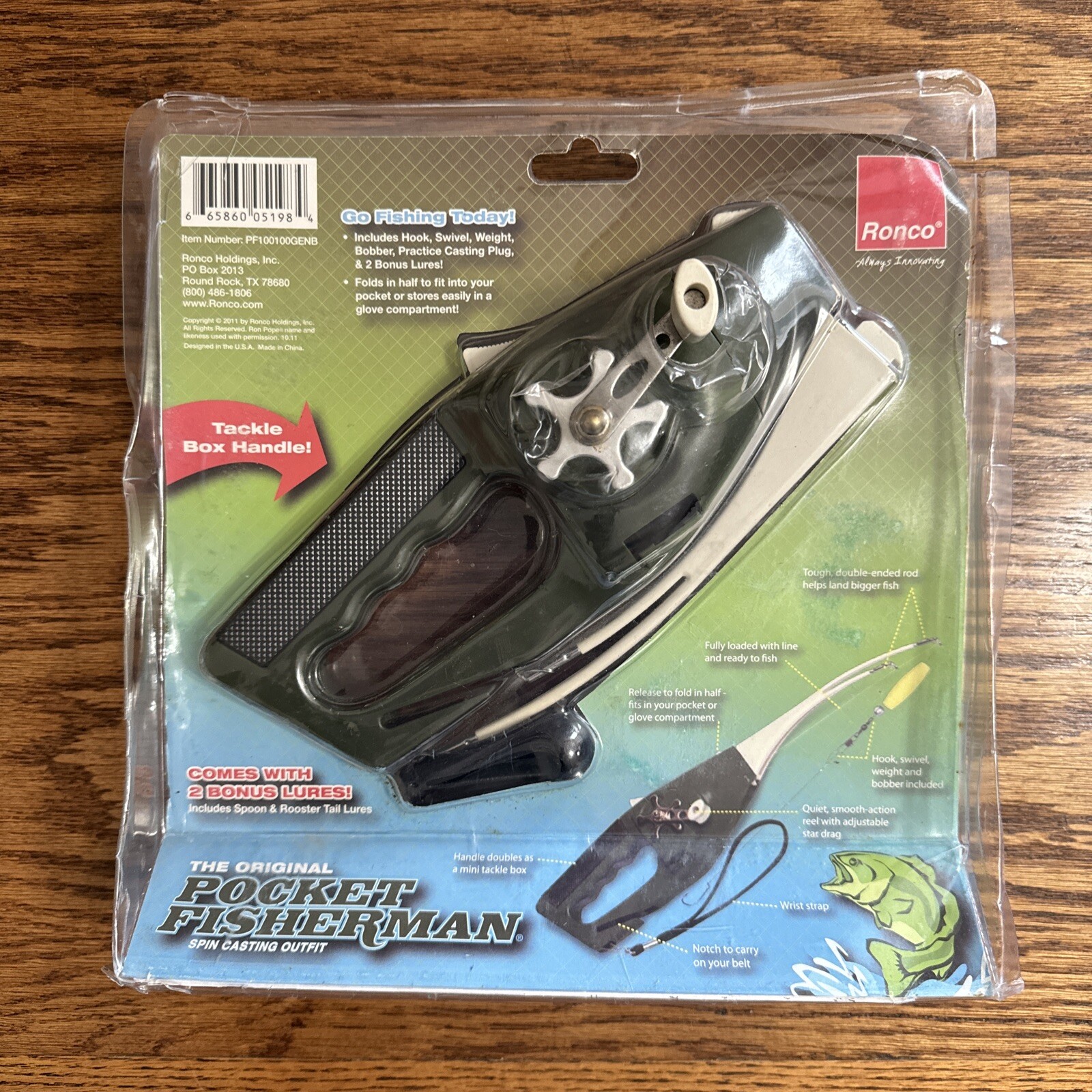 Ronco The Original Pocket Fisherman Spin Casting Outfit with 2 Lures