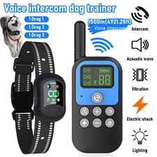 4900ft Walkie Talkie Rechargeable e-Collar with 3 Training Modes, Shock Collar