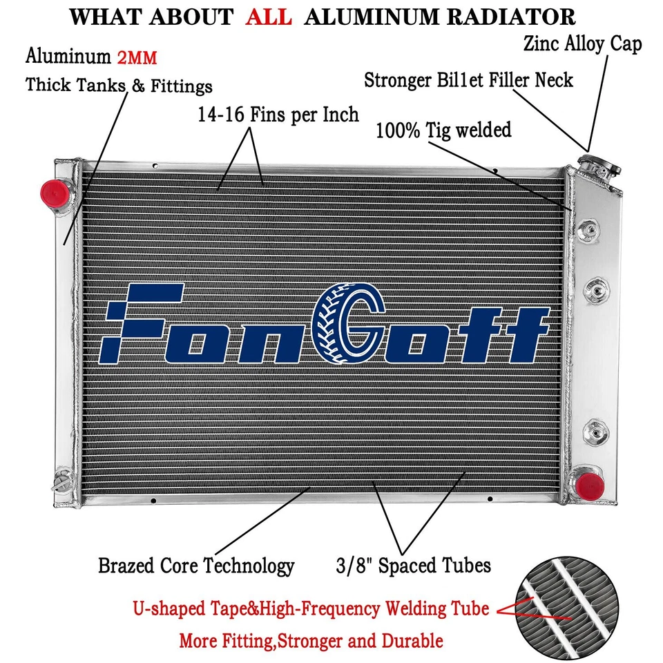 3 ROW ALUMINUM RADIATOR For 73-87,84 Chevy C/K C10 C20 C30 K10 K20 GMC C15 Truck Foto 2 de 4