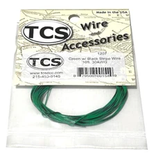 TCS 1207 - 10ft. 30 Gauge Green/Black Stripe Wire