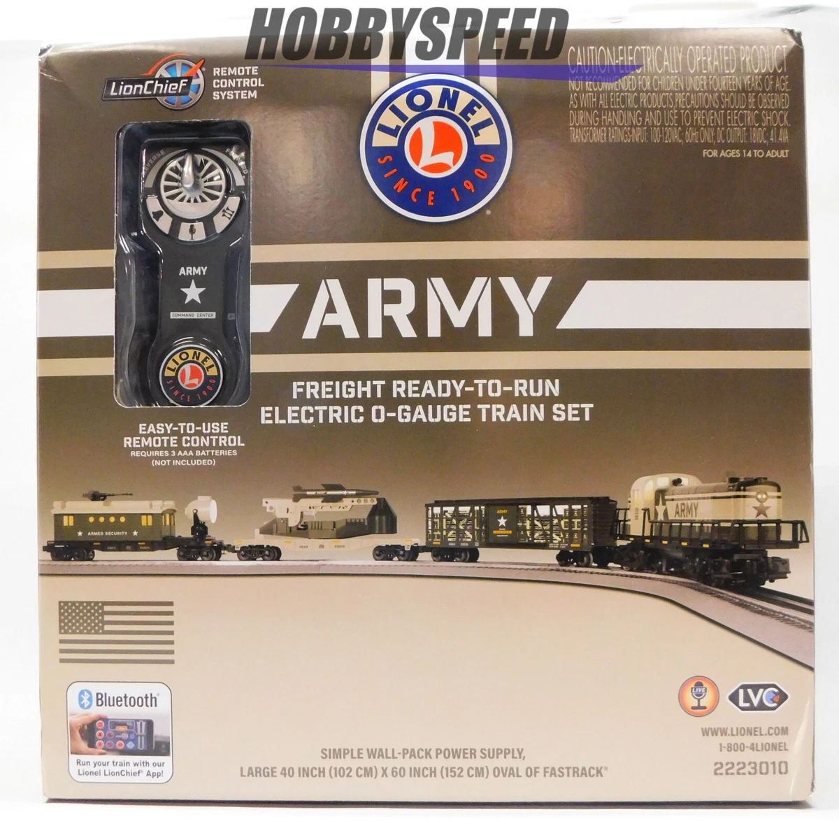 LIONEL US ARMY LIONCHIEF DIESEL FREIGHT TRAIN SET O GAUGE military