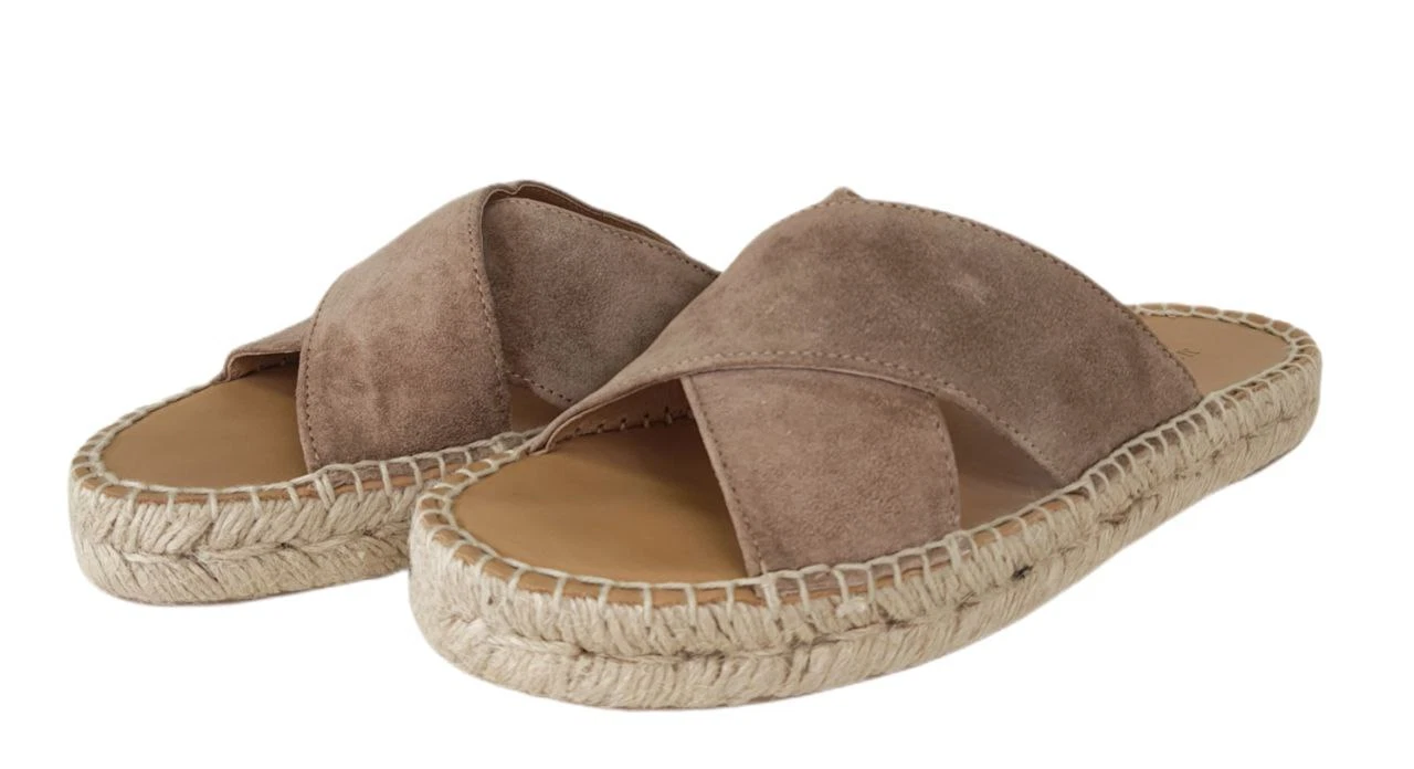 MBT MATT BERNSON Sandali da donna in camoscio marrone marrone chiaro #MB1644 6 nuovi con etichette