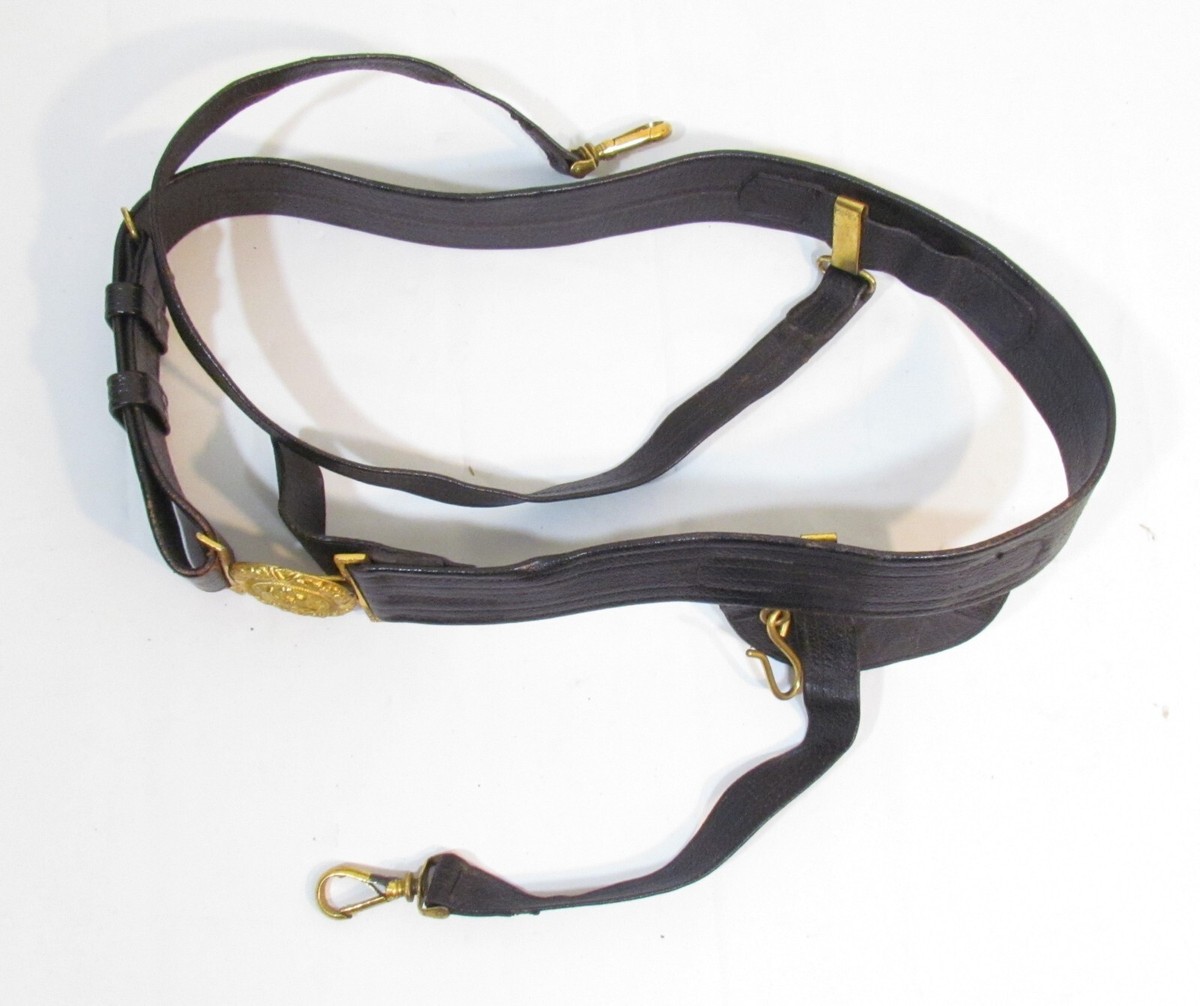 Vintage WW II Era US Navy Naval Officer Leather Sword Belt w