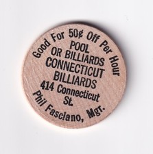 UNITED STATES OF AMERICA: WOODEN NICKEL - POOL OR BILLIARDS COIN / TOKEN