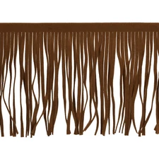 2 Yards 6 Inch PU Leather Fringe Trim DIY Tassel Fringe for Sewing, Coffee Brown