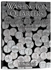 H E HARRIS #2640 Coin Folder Washington DC/TERRITORY Quarters #3 2009 P&D  Book