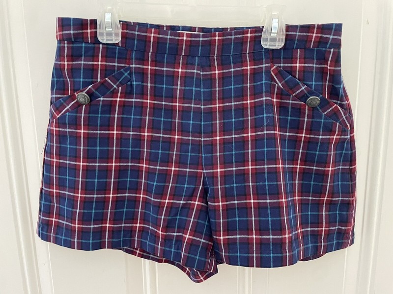 Mademoiselle Jacadi Paris Girls' Plaid Dressy Shorts Size L 14-16