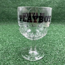 Playboy Goblet Thumbprint Glass