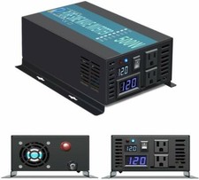 500w Pure Sine Wave Power Inverter 12v 110v 120v 60Hz 2 outlets Car Home Motor