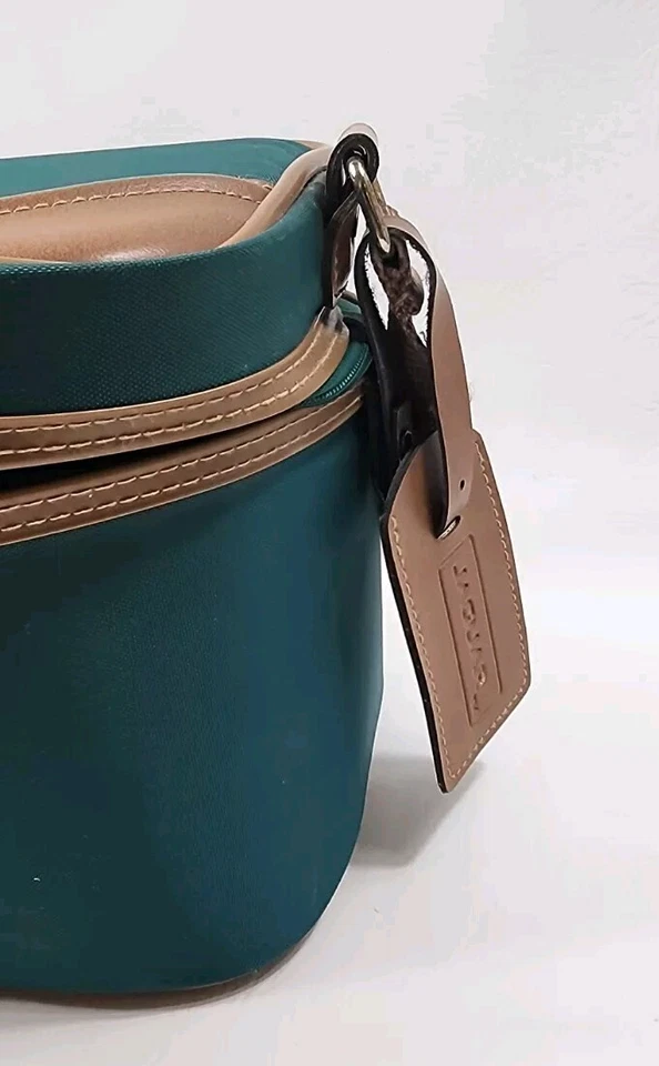 Vintage Jaguar Train Case Carry On Cosmetic Overnight Bag Green 12"x7"×8" - Image 4 of 4