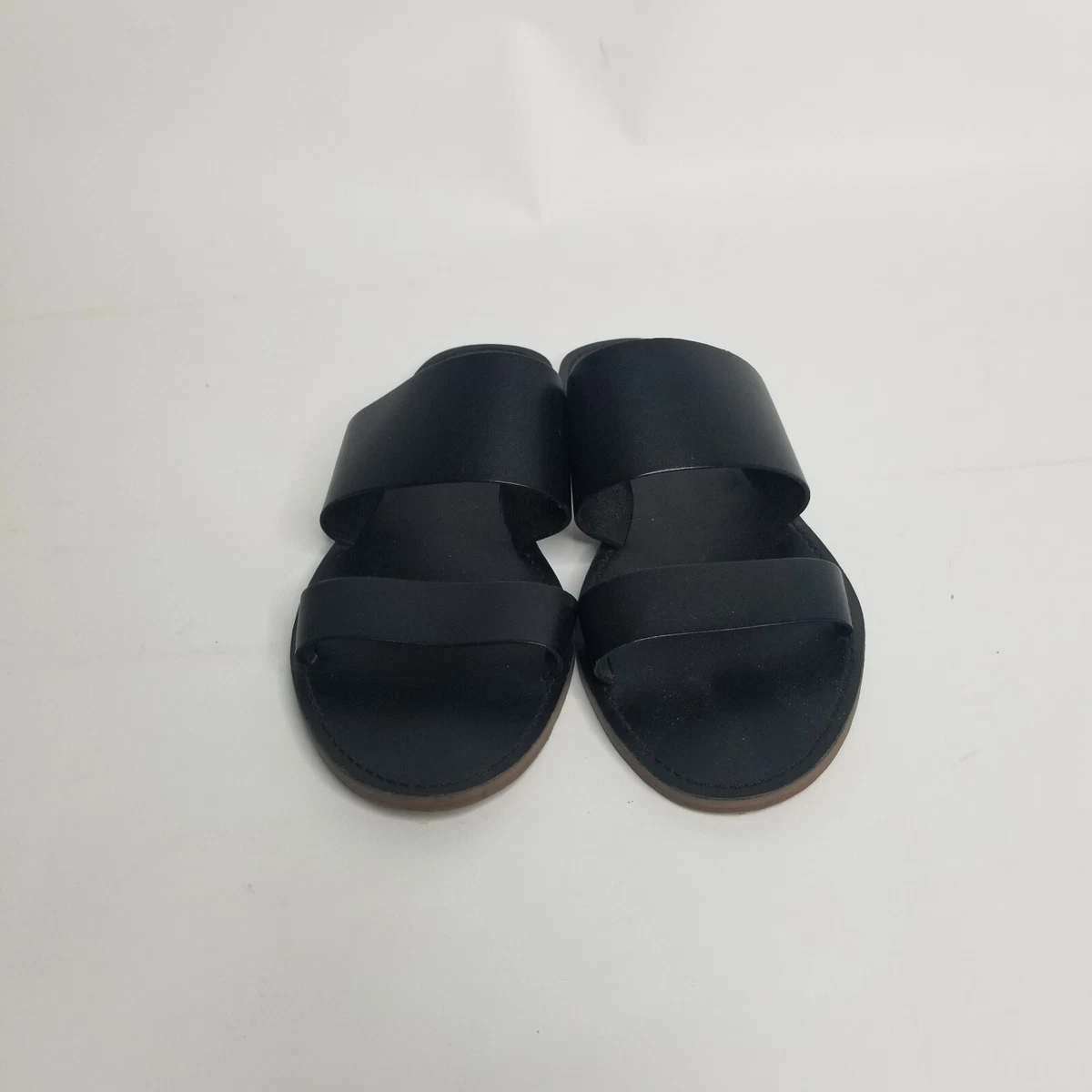 Women s 10 Madewell Boardwalk Double Strap Slide Sandal Black