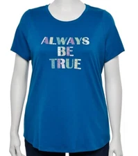 Sonoma Short Sleeve Knit Top - 3X - Dk Aqua - ALWAYS BE TRUE - NEW/TAGS