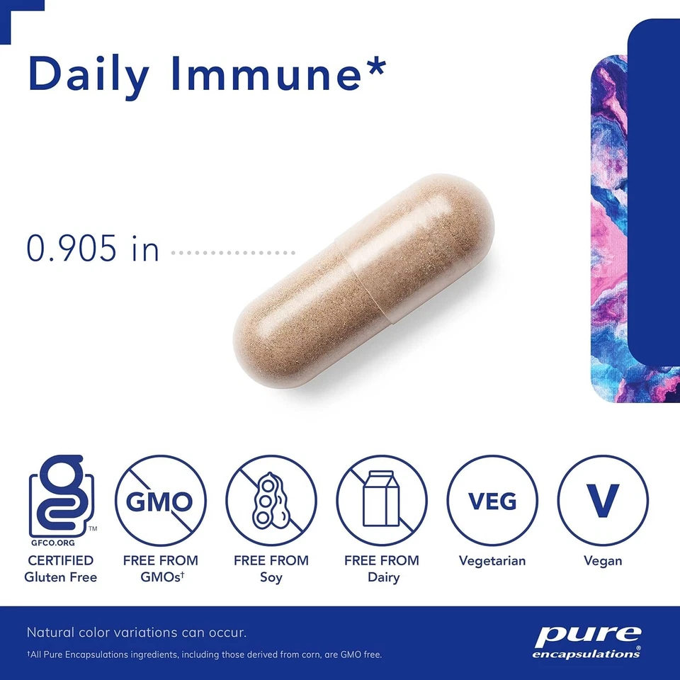 Suplementos dietéticos Daily Immune Pure Encapsulations 120 cápsulas Foto 3 de 3