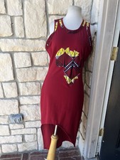 Nwot Women Africa Print Casual custom made ankara kente  Dress M/L Juneteenth