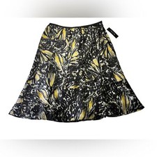 Nic  Zoe NEW Silk Cotton Brown Ruffled Lined Woman  s Skirt Size 8
