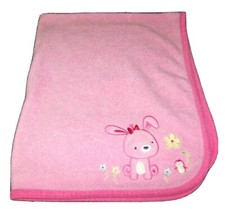 Carter's Child of Mine Baby Blanket Pink PUPPY Bird Flowers 36" x 28" Lovey
