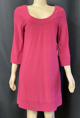 ABS Allen Schwartz Women s  3/4 Sleeve Dress Fuchsia NWT $148 Size M NWT #C