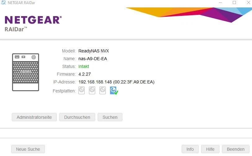 Netgear ReadyNAS NVX RNDX400E - NAS Server f. 4 Festplatten 4-Bay o. Festplatten - Bild 4 von 4