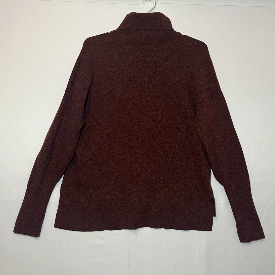J.Crew Women’s Wool Blend Turtleneck Sweater XL Rust Brown Hi/Lo Preppy Winter - Image 2 of 4