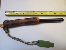 FERROCERIUM ROD FIRE STARTER BUSHCRAFT CUSTOM HICKORY HANDLE WITH CARBON STRIKER