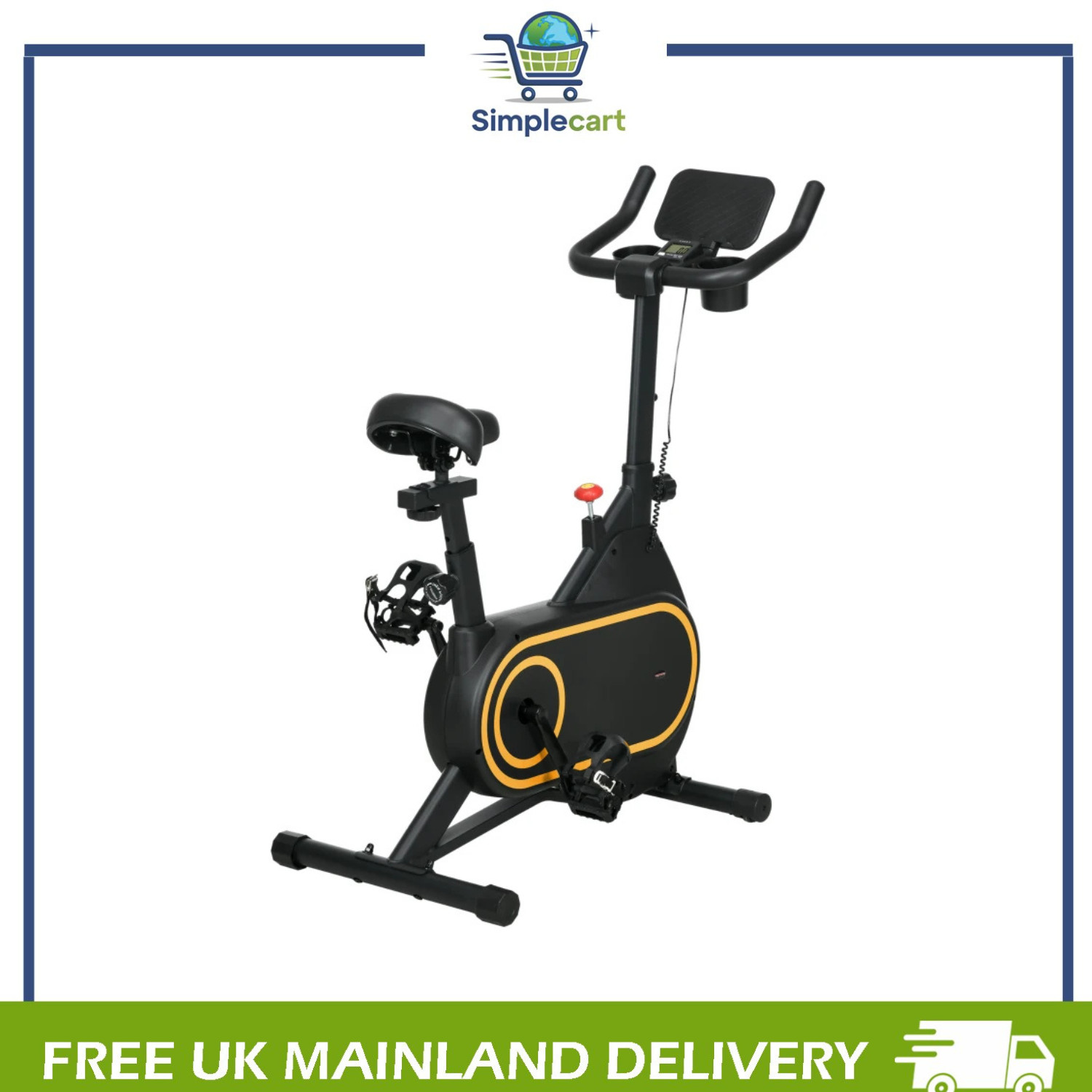 Exercise Bike, Stationary Bike w/ LCD Display for Home Cardio Workout