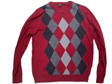 Apt 9 Mens Large Argyle Wool Blend Sweater Tagged Large