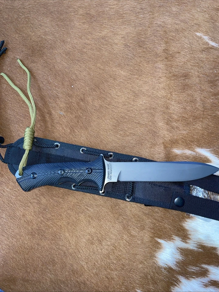 CHRIS REEVES CLONE GREEN BERET FIXED BLADE 7" CPM BLACK W/ SHEATH RARE - Image 2 of 4