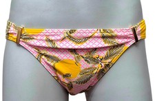 MARKS & SPENCER Ladies Swimwear Pink Yellow Hipster Bikini Bottoms UK 12