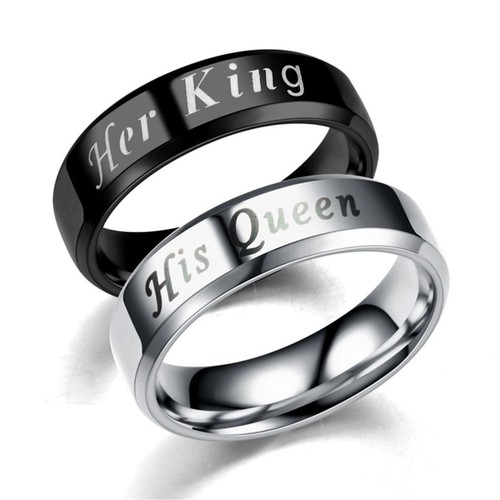 12 # Paar Ring Her King His Queen Ringe Edelstahl - Bild 11 von 11