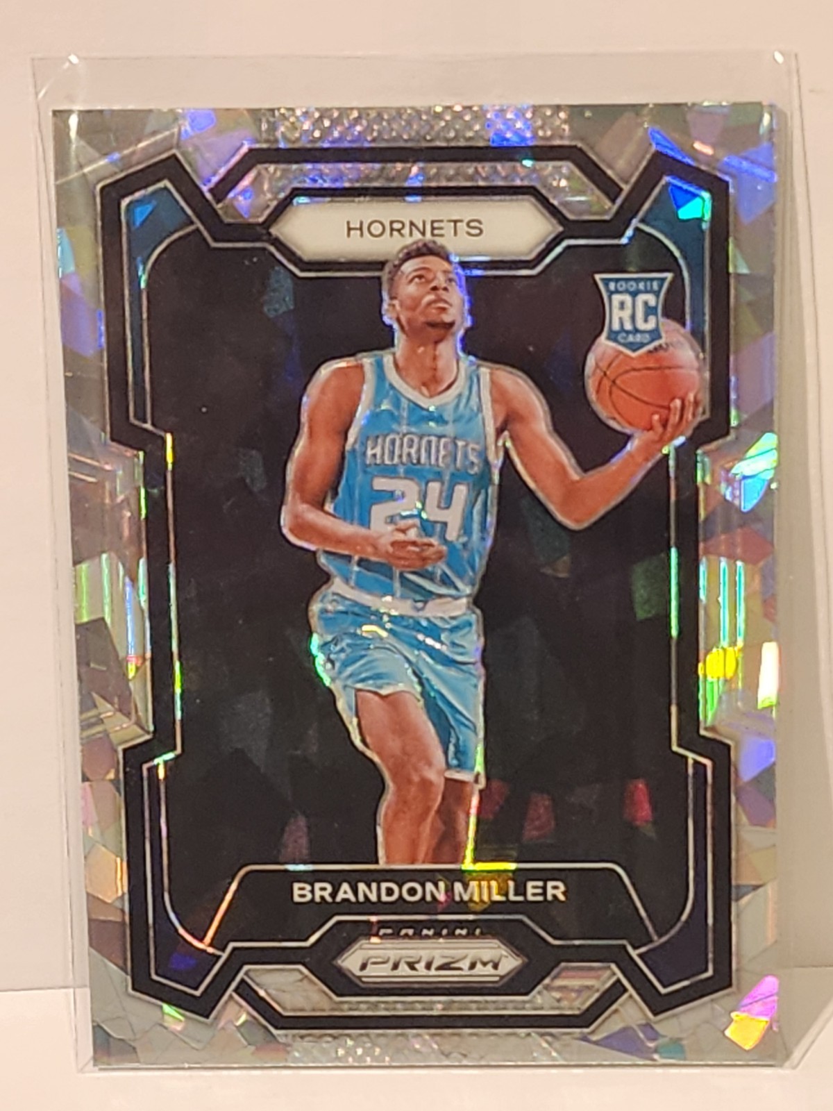 2023-24 Prizm Silver Cracked Ice Brandon Miller Rookie Charlotte Hornets #152