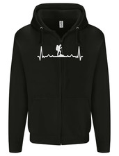 Trekking ECG Walking Rambling Hiking Pulse Mens Zip Up Hoodie