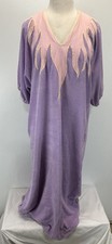 Vtg Circa 2000 French Terry Robe Gown Sz Medium Women s Purple Kaftan 70s USA