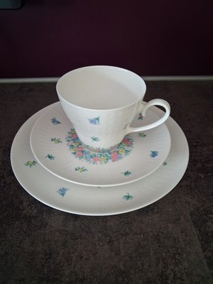 Rosenthal Romanze bunt 1 Kaffeetasse , Untertasse  und Kuchenteller Gedeck