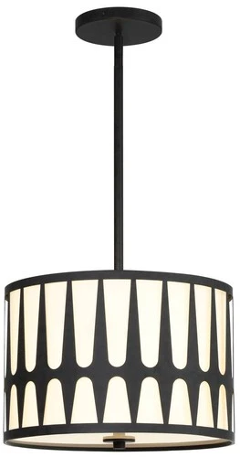 Crystorama Royston 15" Wide Black Drum Pendant Light - Picture 1 of 5