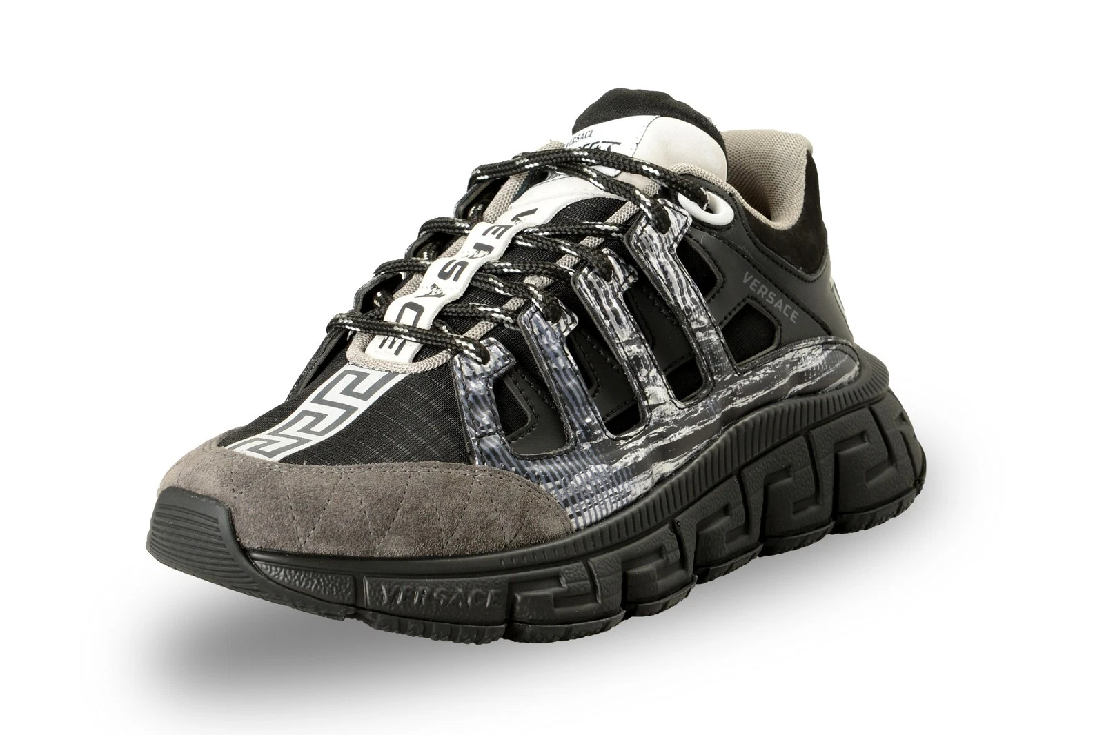 Versace — Versace Women's Suede & Leather "Trigreca" Sneakers Shoes US 7 IT 37