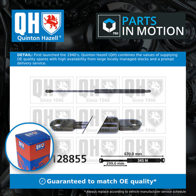 Boot Gas Strut QTS128855 Quinton Hazell Spring Lift Tailgate Rear 6956262 New