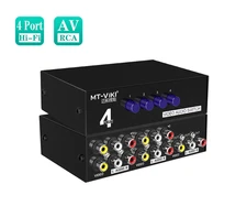 MT-VIKI 4-way RCA switcher 4-Port AV Selector Box Composite Video Audio switch