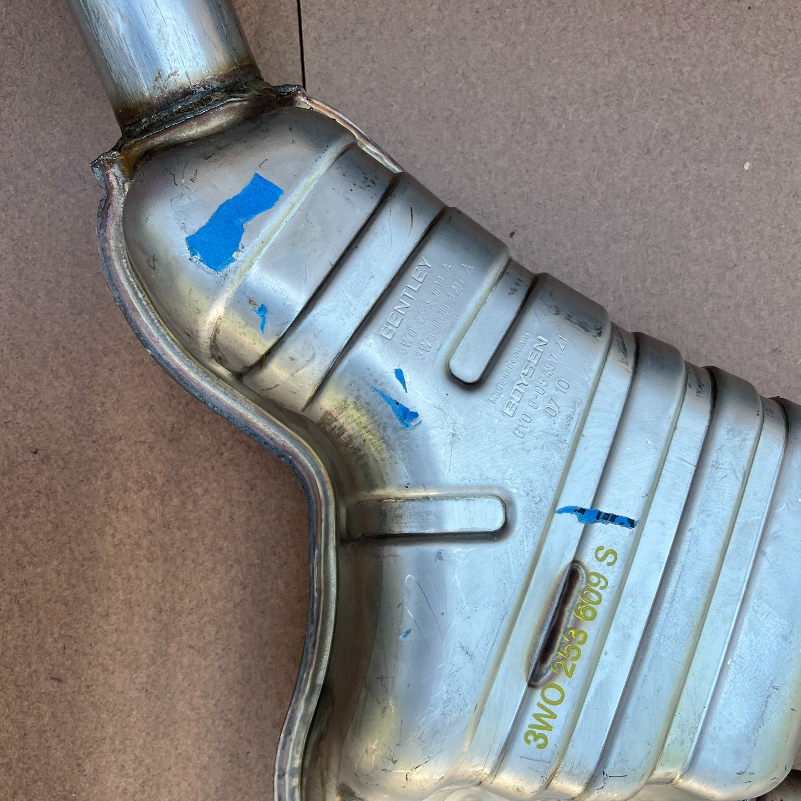 NEW Bentley Continental GT GTC Supersports LEFT exhaust muffler (takeoff) '04-13