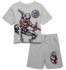 Spider-Man Miles Morales Boys Tee / Shorts Casual Set 2-Piece Size 10 Lenticular