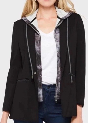 EUC Jamison Park Slope Black Blazer M Evereve w/o Hood